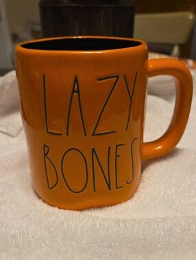 Rae Dunn Orange 'LAZY BONES' Ceramic Mug